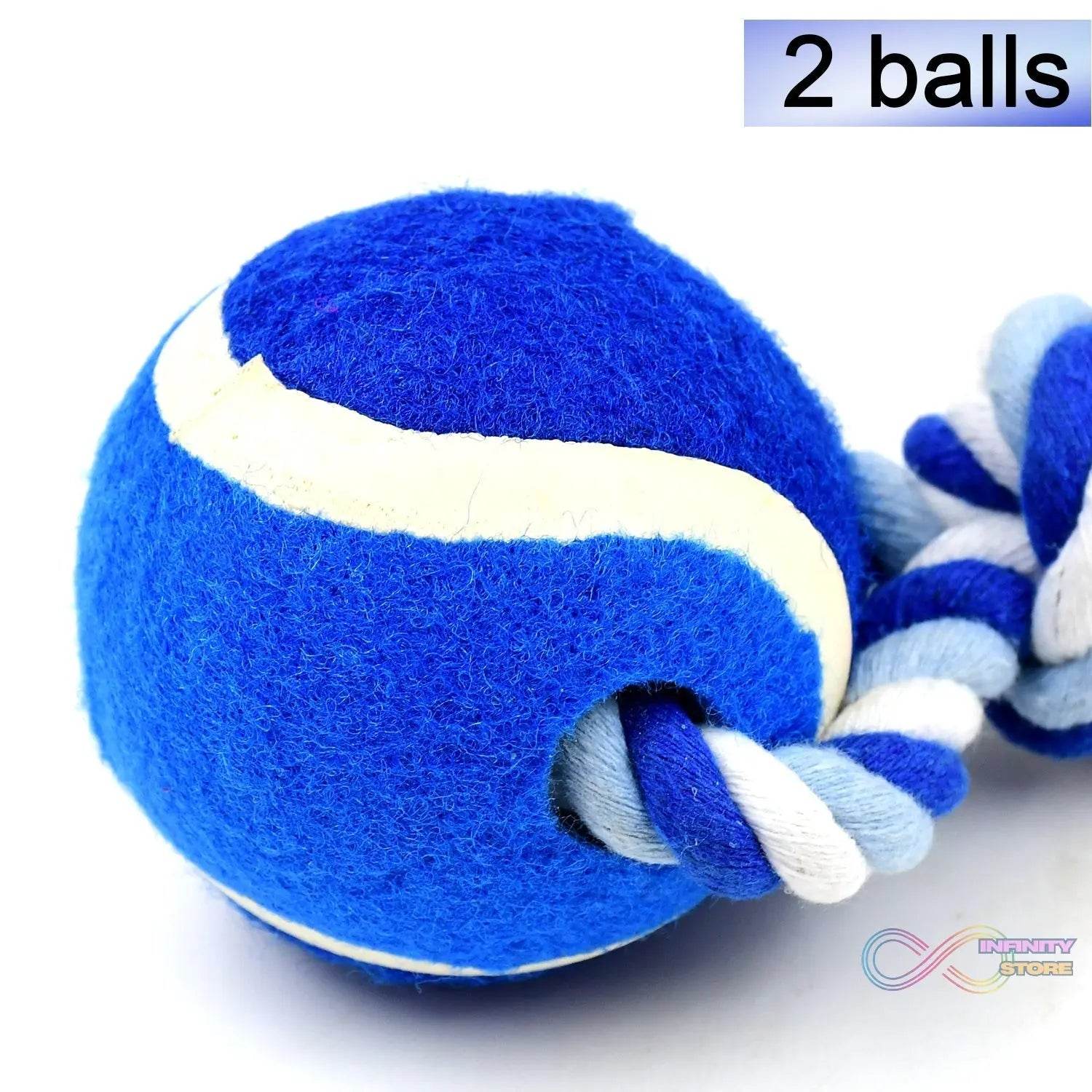 Durable Cotton Rope Dog Toy Two-Way Ball Design (1 Pc) - infinityexculsivestore.com