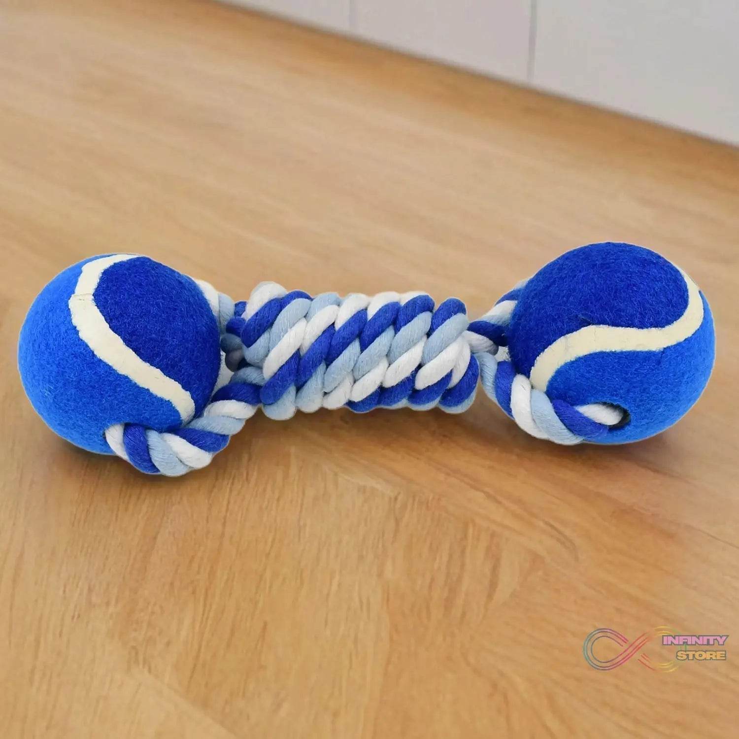 Durable Cotton Rope Dog Toy Two-Way Ball Design (1 Pc) - infinityexculsivestore.com
