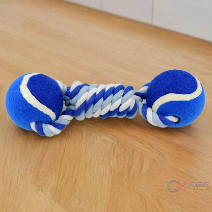 Durable Cotton Rope Dog Toy Two-Way Ball Design (1 Pc) - infinityexculsivestore.com