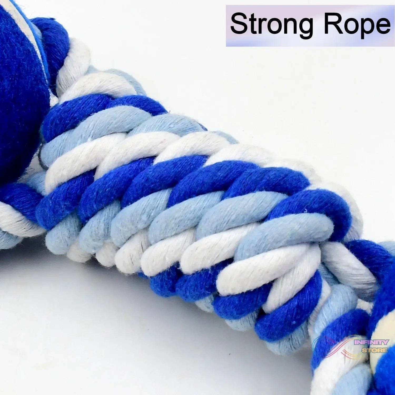 Durable Cotton Rope Dog Toy Two-Way Ball Design (1 Pc) - infinityexculsivestore.com