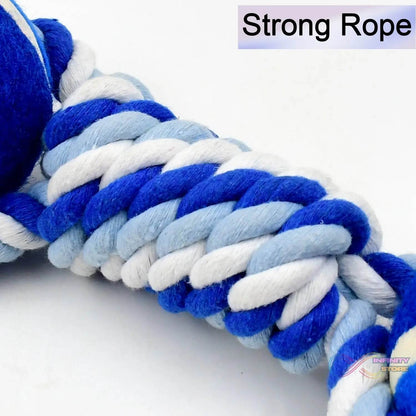 Durable Cotton Rope Dog Toy Two-Way Ball Design (1 Pc) - infinityexculsivestore.com