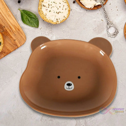 Durable Food Serving Plate, Bear Shaped Plate Cartoon Snack Plates For Serving Fruits & Desserts (1 Pc) - infinityexculsivestore.com