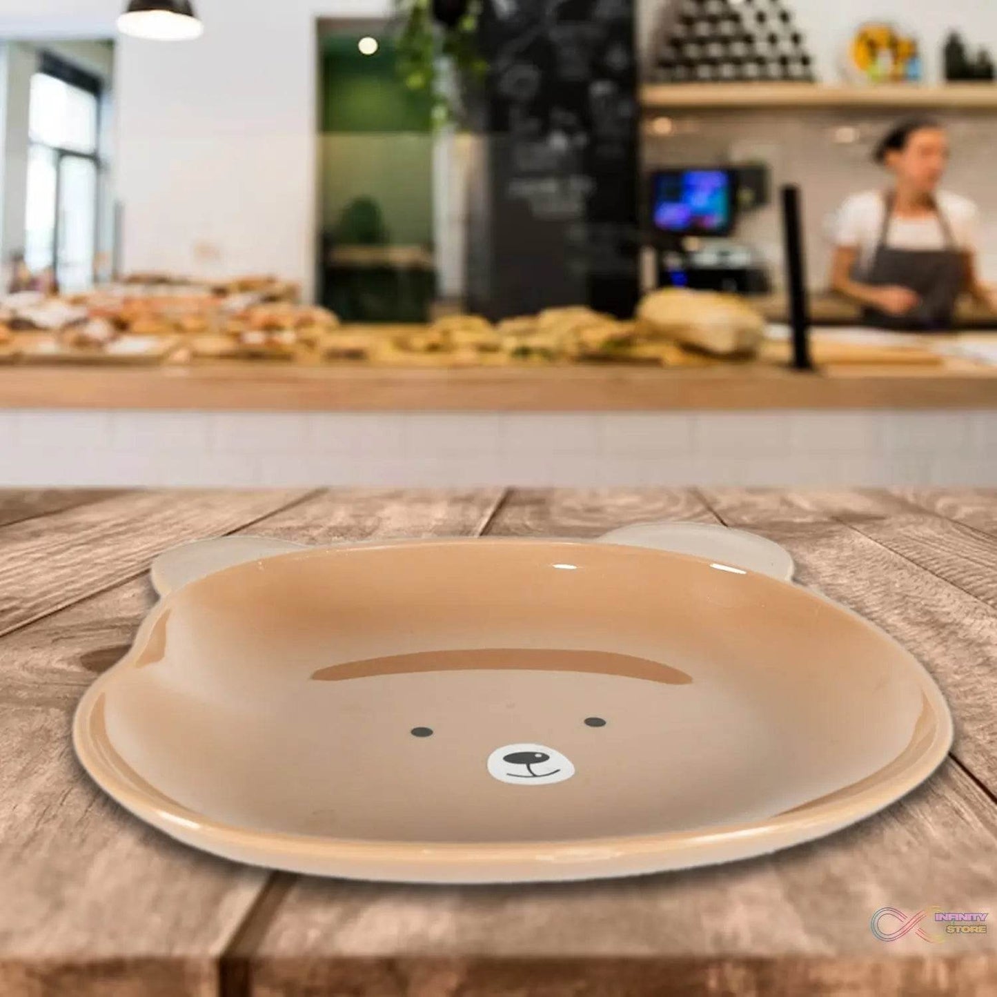 Durable Food Serving Plate, Bear Shaped Plate Cartoon Snack Plates For Serving Fruits & Desserts (1 Pc) - infinityexculsivestore.com