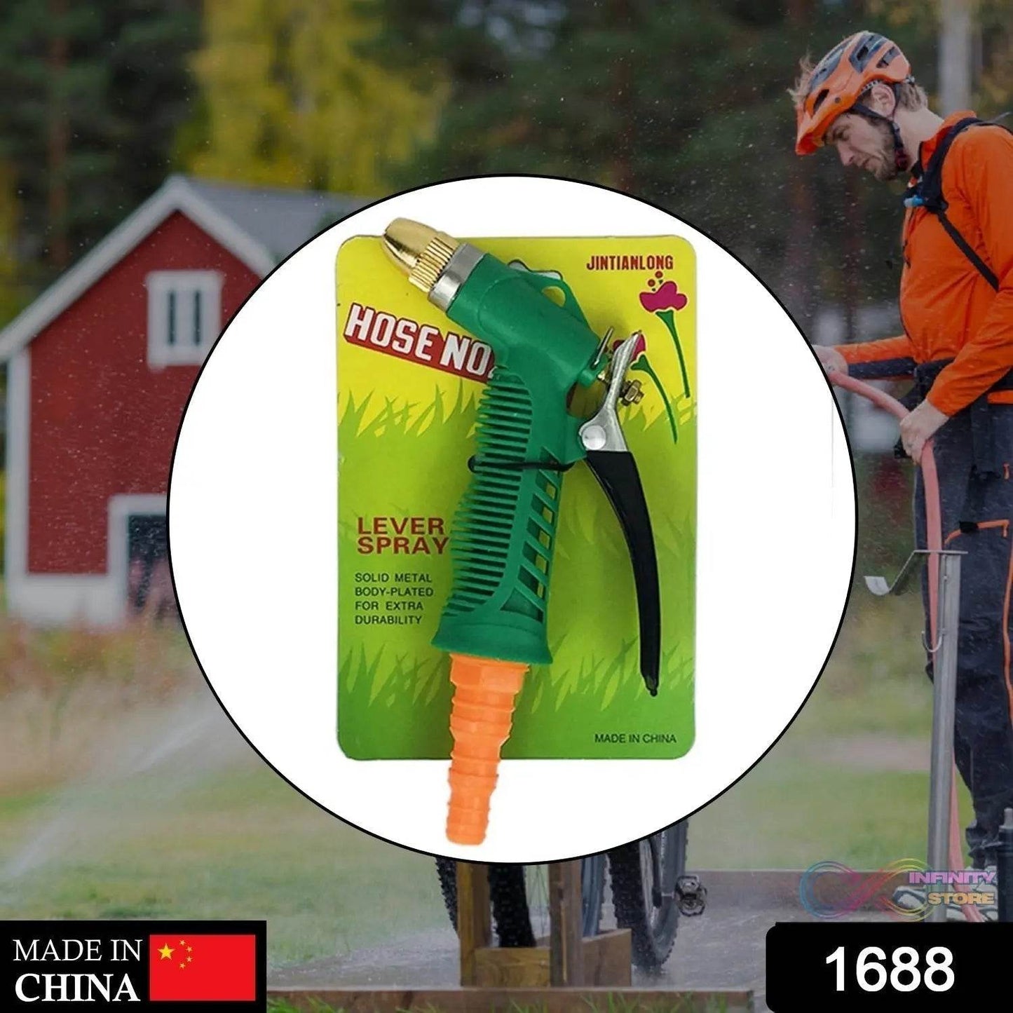 Durable Hose Nozzle Water Lever Spray Gun - infinityexculsivestore.com