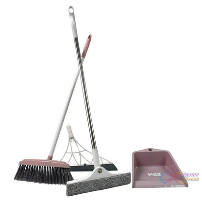 Dustpan, Kitchen Wiper, Window Cleaning Squeegee Tool & Broom Brush (4 Pcs Combo) - infinityexculsivestore.com