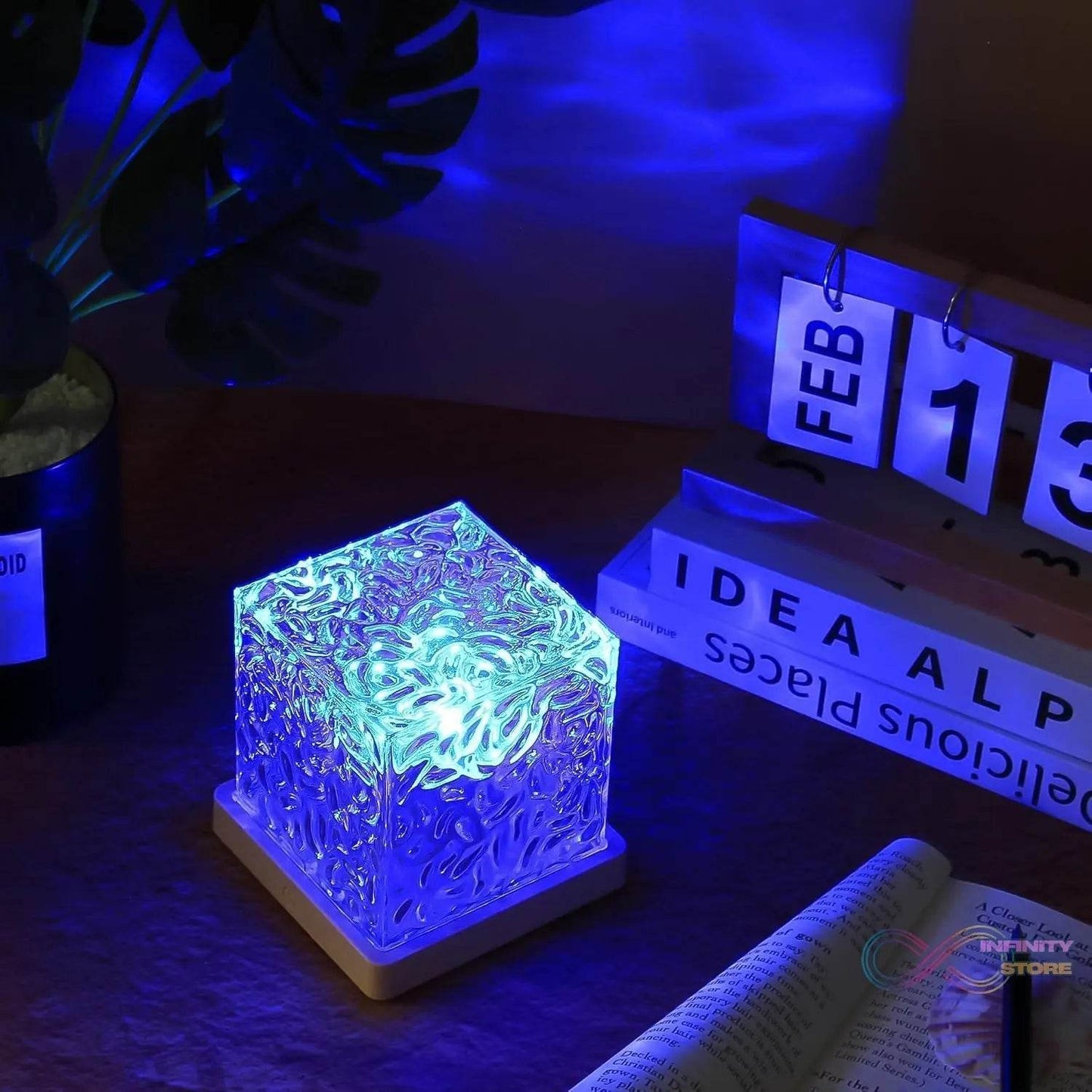 Dynamic Rotating Water Ripple Night Lamp With Remote - infinityexculsivestore.com