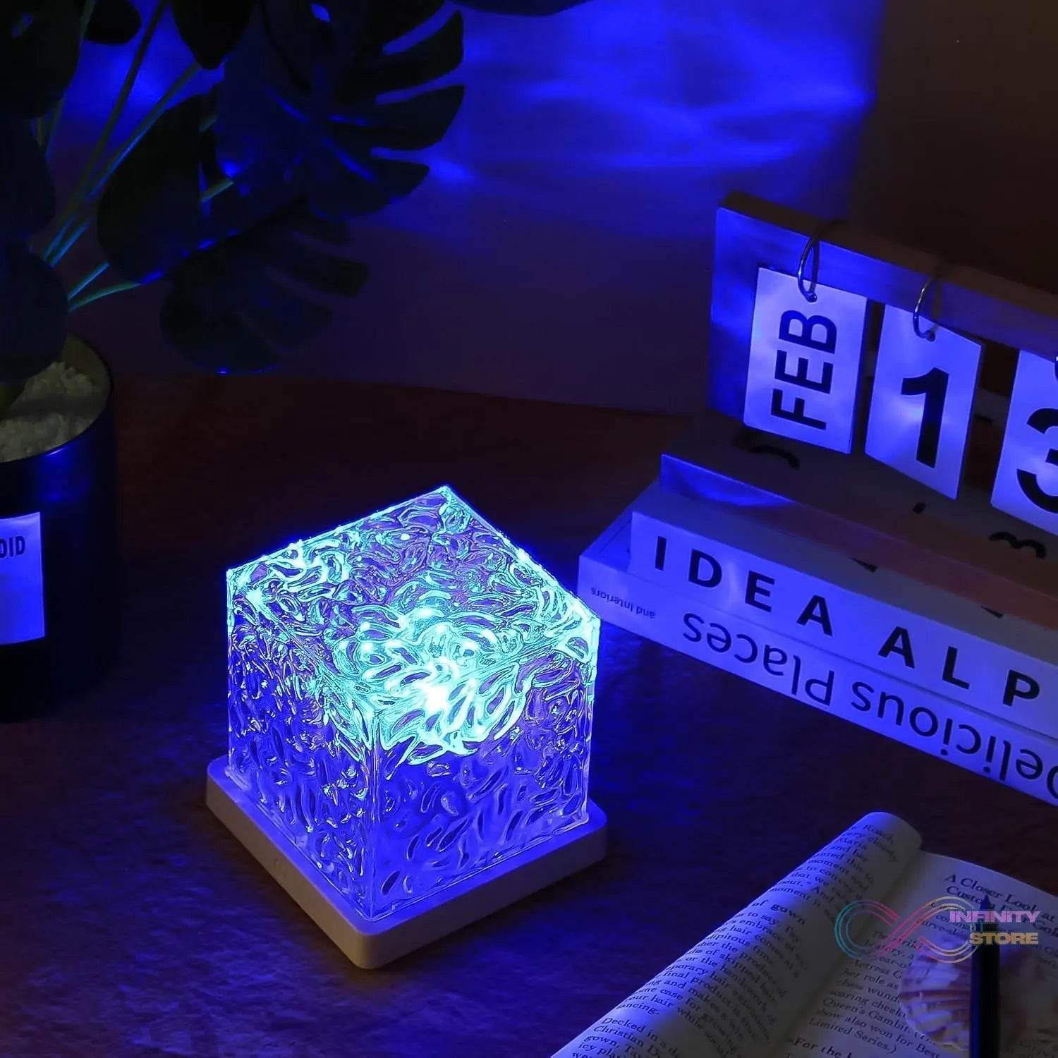 Dynamic Rotating Water Ripple Night Lamp With Remote - infinityexculsivestore.com