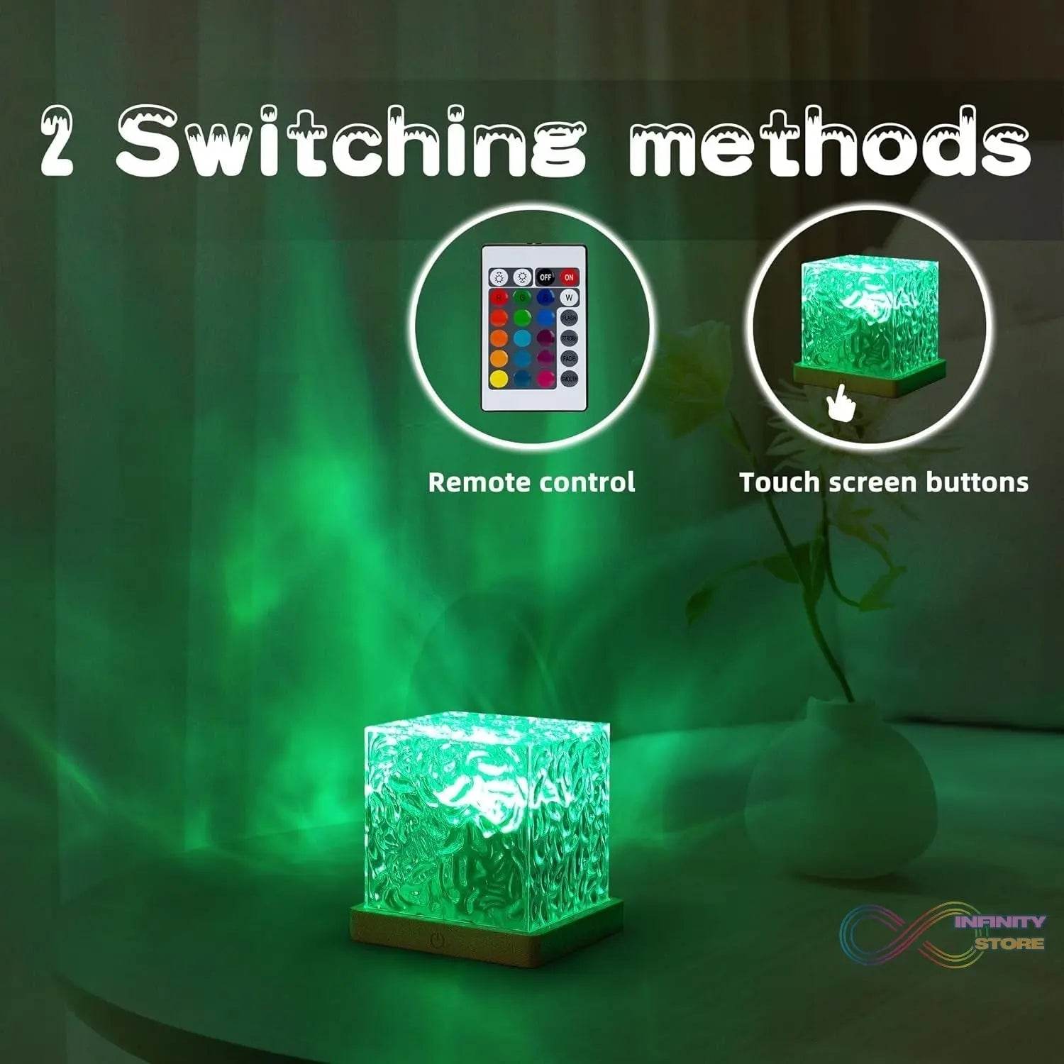 Dynamic Rotating Water Ripple Night Lamp With Remote - infinityexculsivestore.com