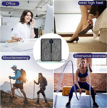EMS Foot Massager, Electric Feet Massager, Deep Kneading Circulation Foot Booster for Feet and Legs Muscle Stimulator, Folding Portable Electric Massage Machine (Mix Design) - infinityexculsivestore.com