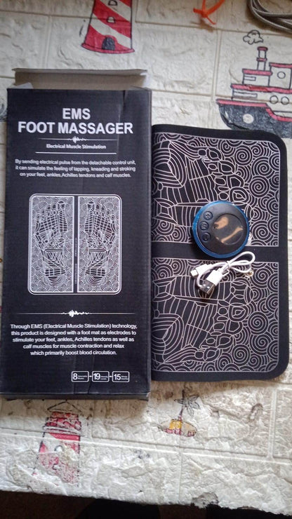 EMS Foot Massager, Electric Feet Massager, Deep Kneading Circulation Foot Booster for Feet and Legs Muscle Stimulator, Folding Portable Electric Massage Machine (Mix Design) - infinityexculsivestore.com