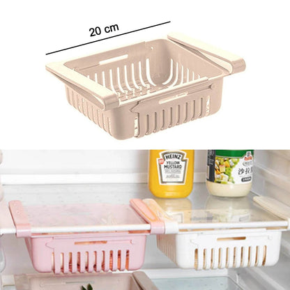 EXPANDABLE ADJUSTABLE MULTIPURPOSE FRIDGE STORAGE BASKET ( 2 pc ) - infinityexculsivestore.com