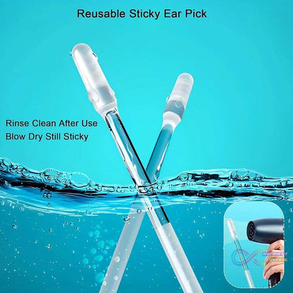 Ear wax Cleaner Stick Silicone Reusable Sticky Ear wax Removal Kit (12 Pcs Set) - infinityexculsivestore.com