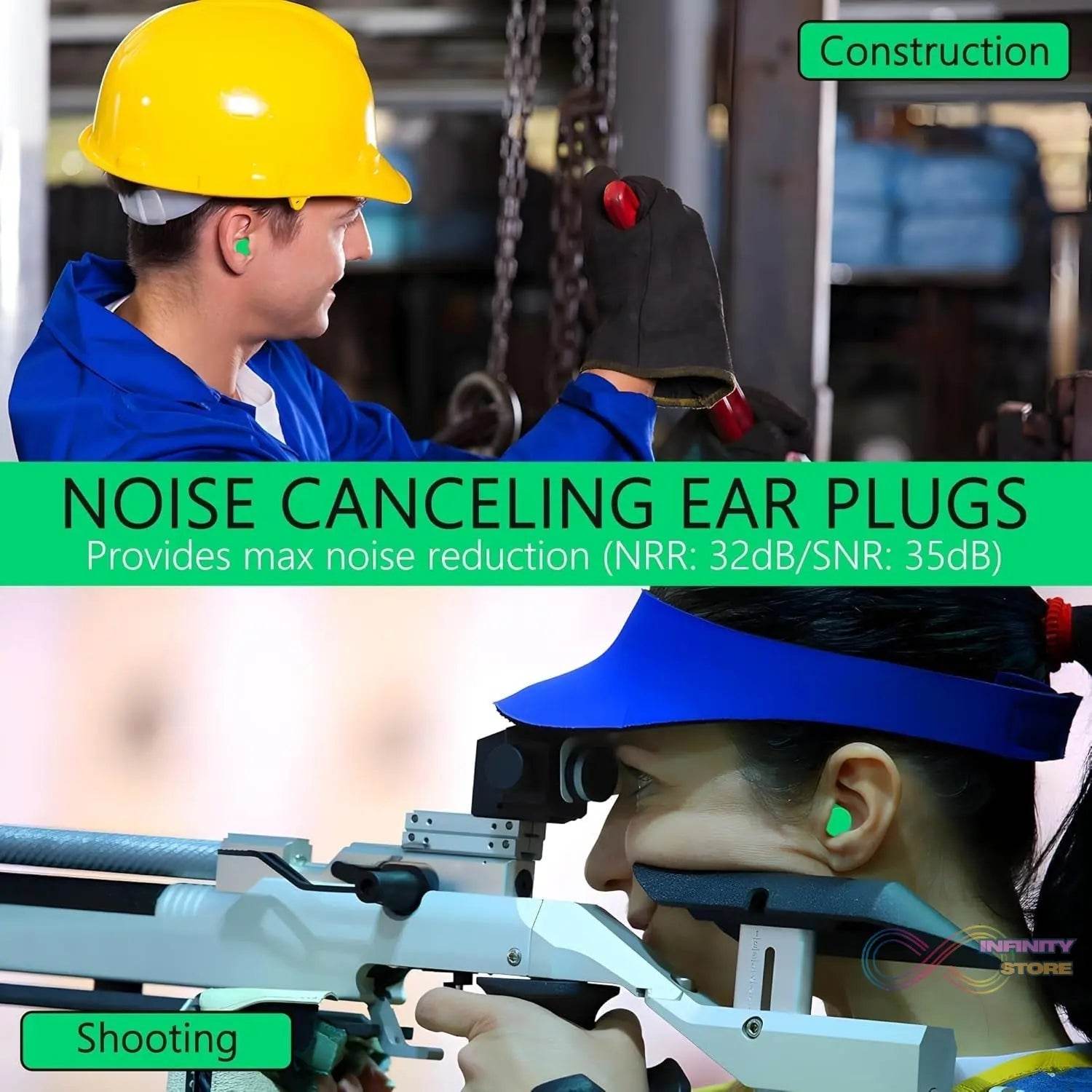 Earplugs Noise Reduction For Noise (1 Pair Foam) - infinityexculsivestore.com