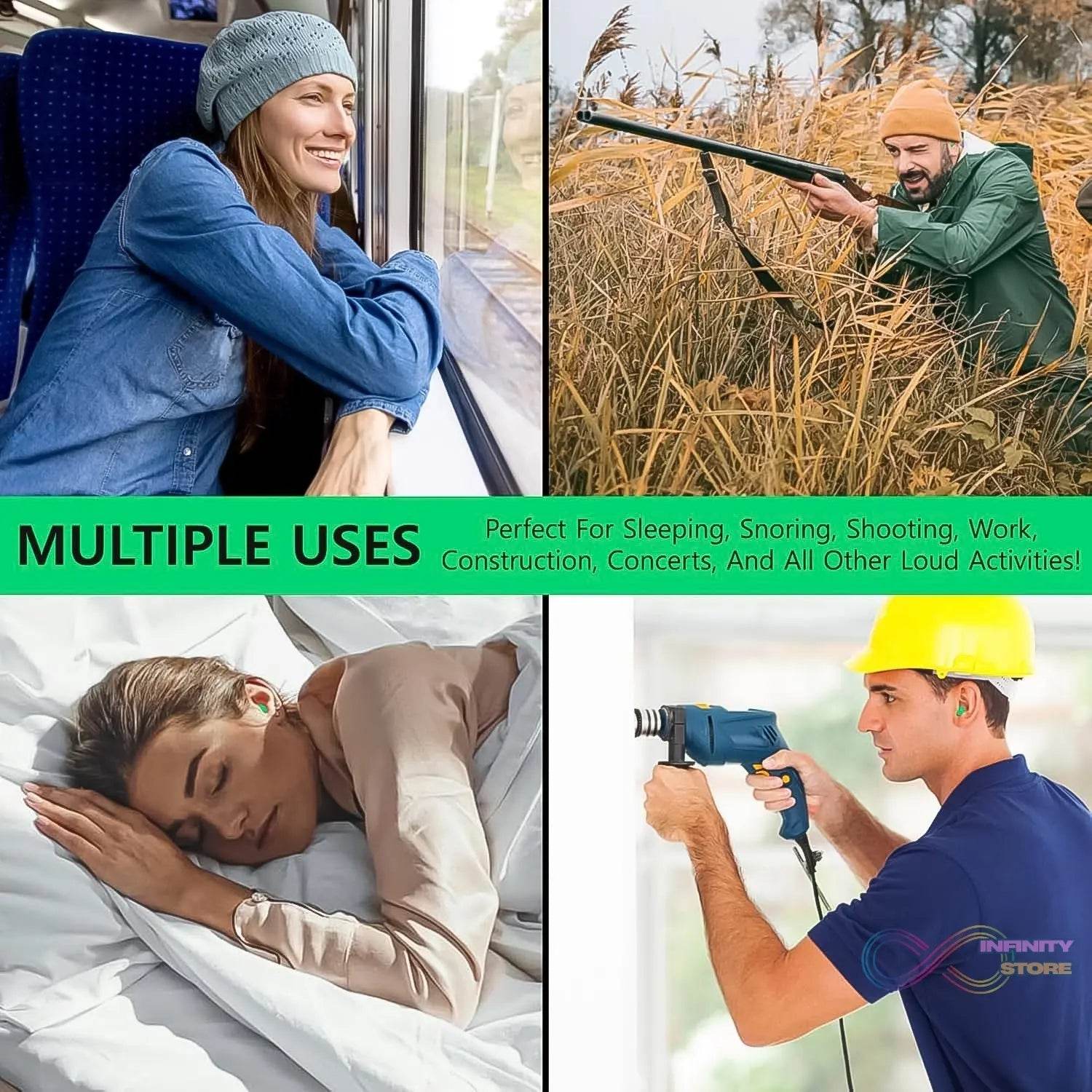 Earplugs Noise Reduction For Noise (1 Pair Foam) - infinityexculsivestore.com