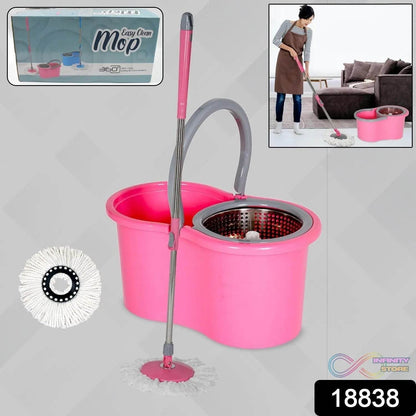 Easy Cleaning Mop with Bucket, for Floor Cleaning, 360° Spin Floor Cleaning (1 Set / Mix Color) - infinityexculsivestore.com