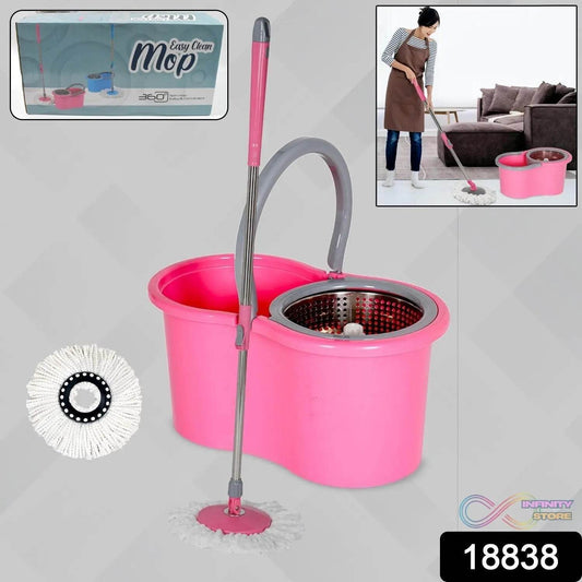 Easy Cleaning Mop with Bucket, for Floor Cleaning, 360° Spin Floor Cleaning (1 Set / Mix Color) - infinityexculsivestore.com