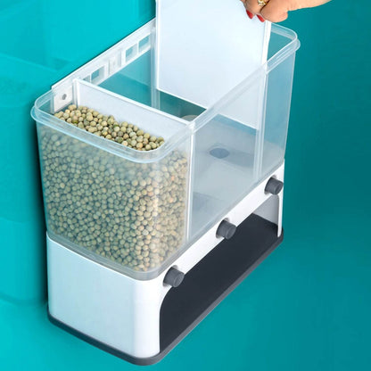 Easy Flow Cereal Dispenser for Kitchen 3 in 1 Push Button Wall Mount Container - infinityexculsivestore.com