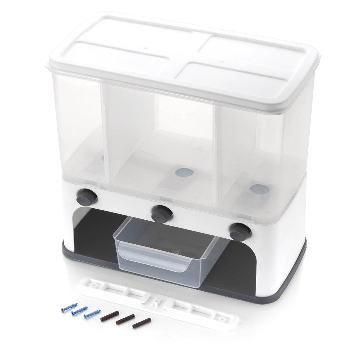 Easy Flow Cereal Dispenser for Kitchen 3 in 1 Push Button Wall Mount Container - infinityexculsivestore.com