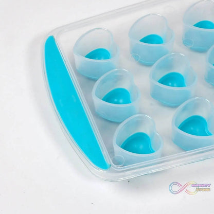 Easy Push Premium POP-UP ice Tray, With Flexible Silicon Bottom, Heart Shape 18 Cube Trays - infinityexculsivestore.com