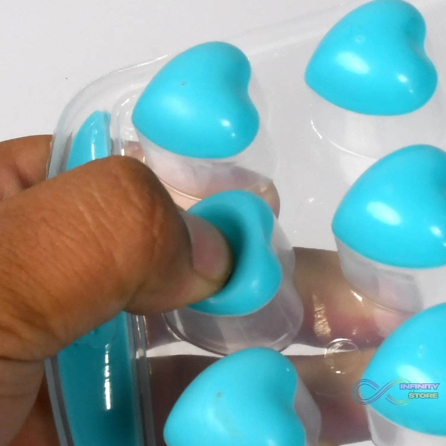 Easy Push Premium POP-UP ice Tray, With Flexible Silicon Bottom, Heart Shape 18 Cube Trays - infinityexculsivestore.com