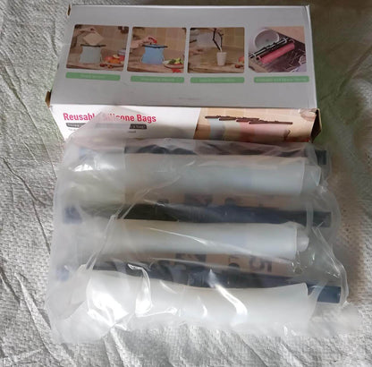 Eco-Friendly Food Storage: Reusable Silicone Bags (3-Pack) - Leakproof & Safe - infinityexculsivestore.com