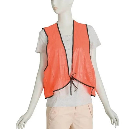 Economy Safety Vest, Soft Vinyl with Tie Closure for Identifying Staff and Volunteers Adult PVC Safety Vest High Visibility for Outdoor Operator - infinityexculsivestore.com