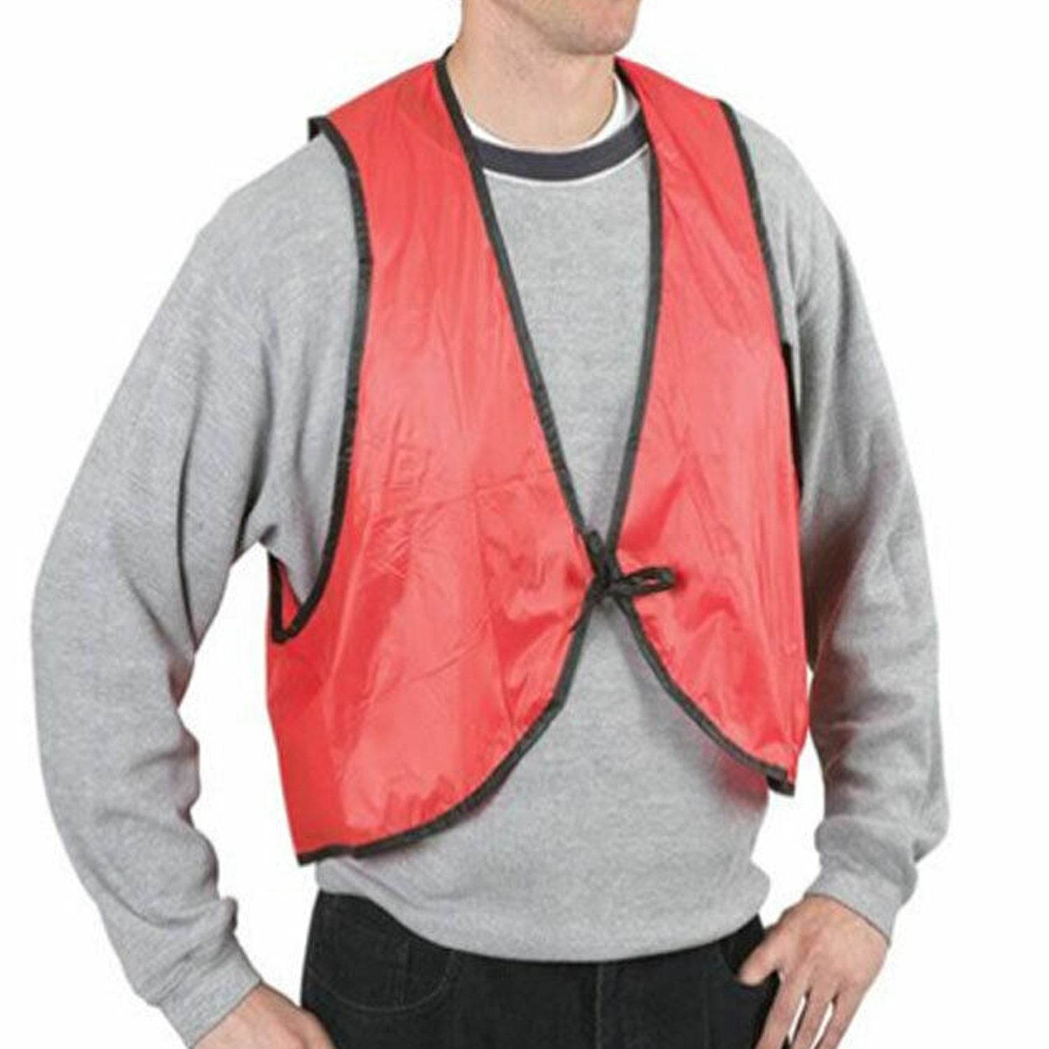 Economy Safety Vest, Soft Vinyl with Tie Closure for Identifying Staff and Volunteers Adult PVC Safety Vest High Visibility for Outdoor Operator - infinityexculsivestore.com
