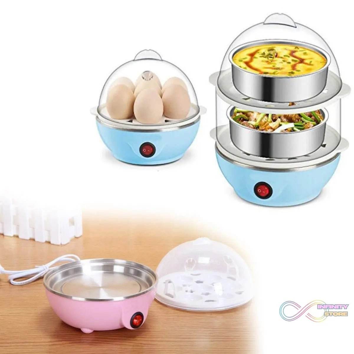 Egg Boiler / Poacher / Cooker / Electric Steamer (2 Layer) - infinityexculsivestore.com