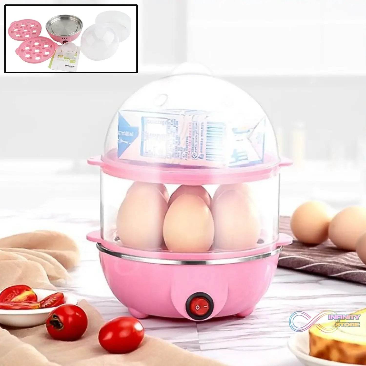 Egg Boiler / Poacher / Cooker / Electric Steamer (2 Layer) - infinityexculsivestore.com