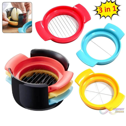 Egg Cutter Multifunctional 3 in 1 Stainless Steel Cutting Wire Cut Cutter-Durable Stainless Steel Wires. - infinityexculsivestore.com
