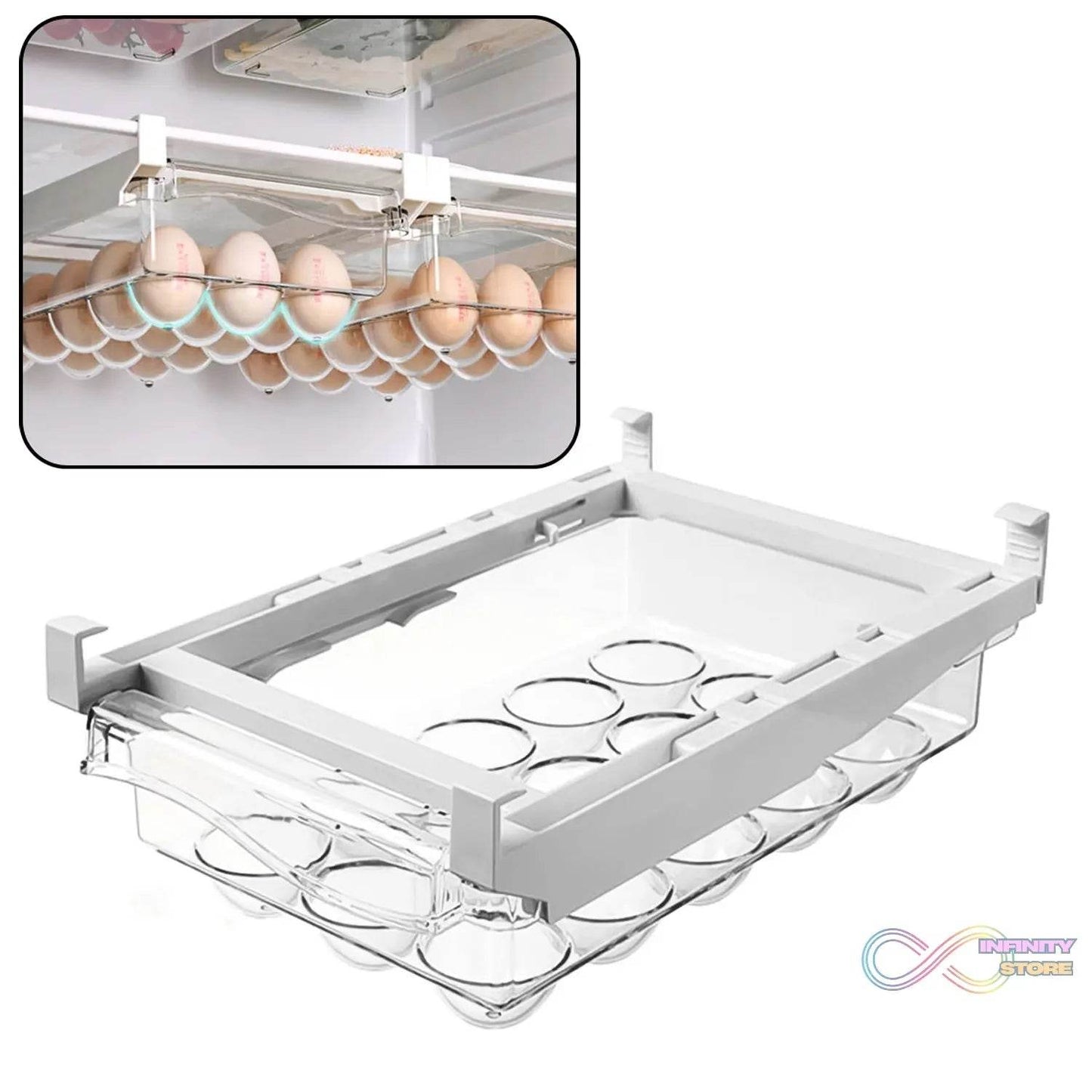Egg Holder For Refrigerator Set Hanging Fridge Organizer Drawer (1 Pc) - infinityexculsivestore.com