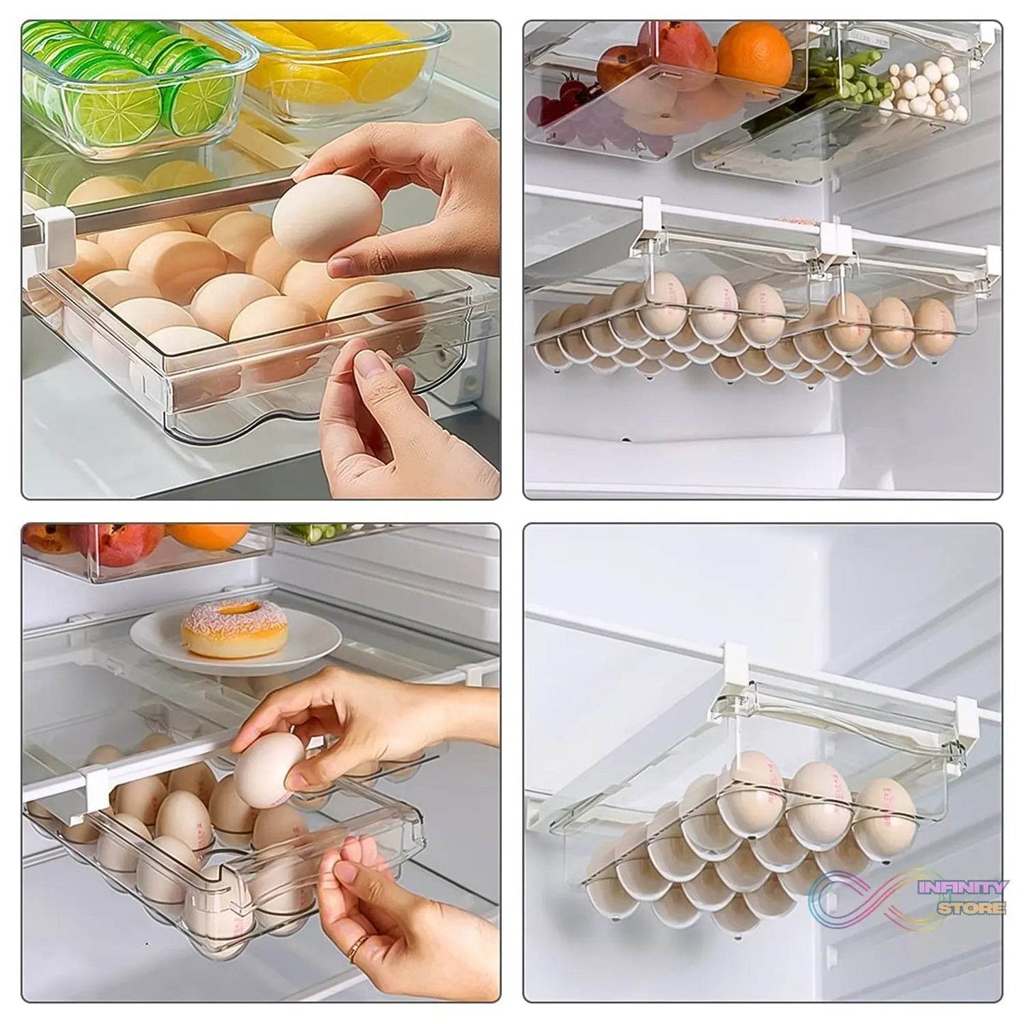 Egg Holder For Refrigerator Set Hanging Fridge Organizer Drawer (1 Pc) - infinityexculsivestore.com