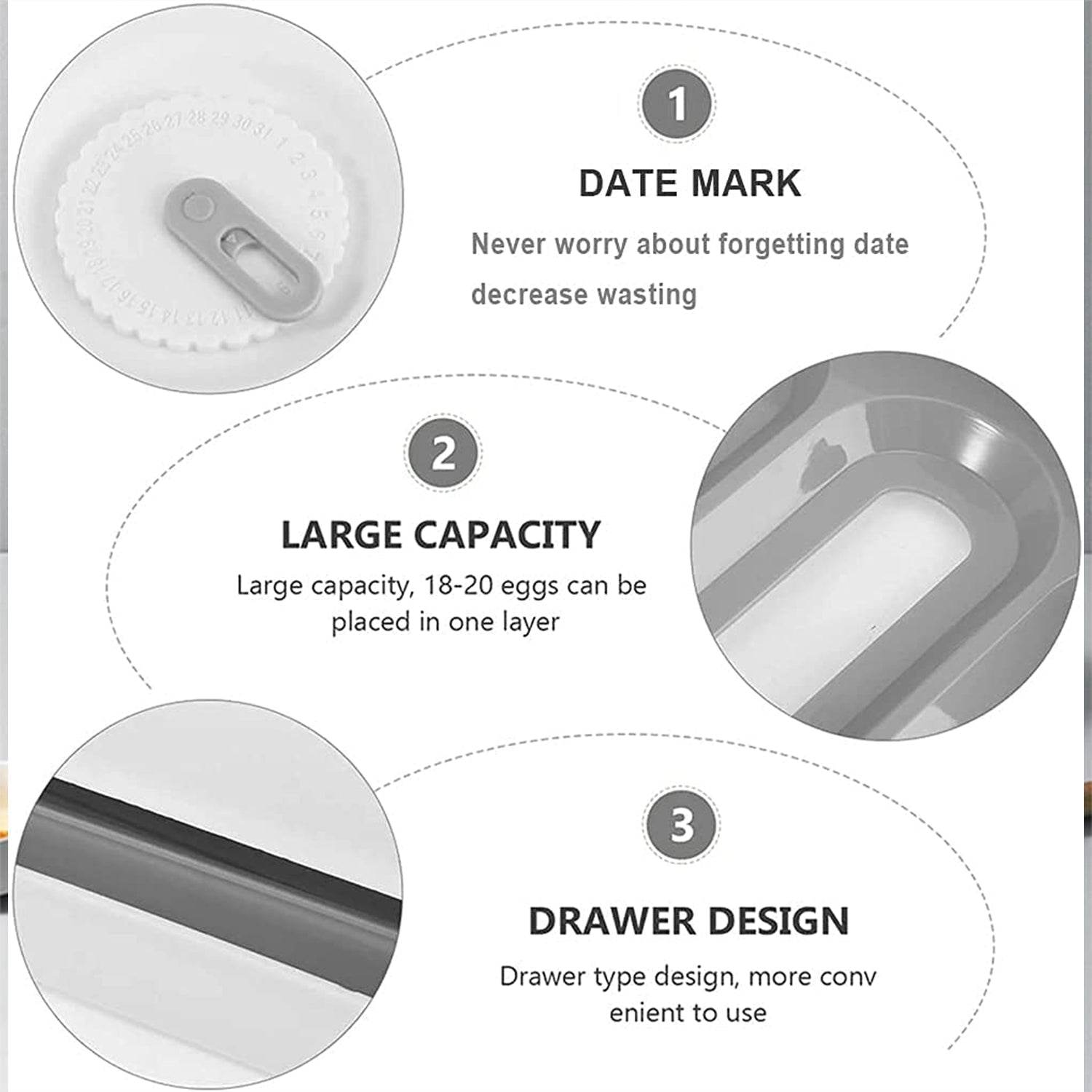 Egg Storage Box Plastic Egg Drawer Fridge Egg Organizer Egg Keeper Refrigerator Egg Drawer Plastic Egg Carton Covered Egg Holder Pantry Egg Bin Household Egg Tray (1 Pc) - infinityexculsivestore.com