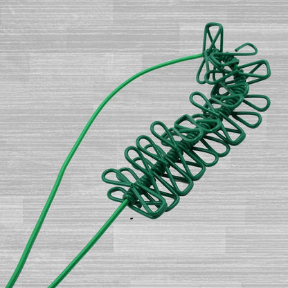 Elastic Cloth Drying Rope with 12 Metal Clip Portable Clothes line For Home & Travel - infinityexculsivestore.com