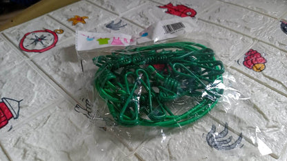 Elastic Cloth Drying Rope with 12 Metal Clip Portable Clothes line For Home & Travel - infinityexculsivestore.com