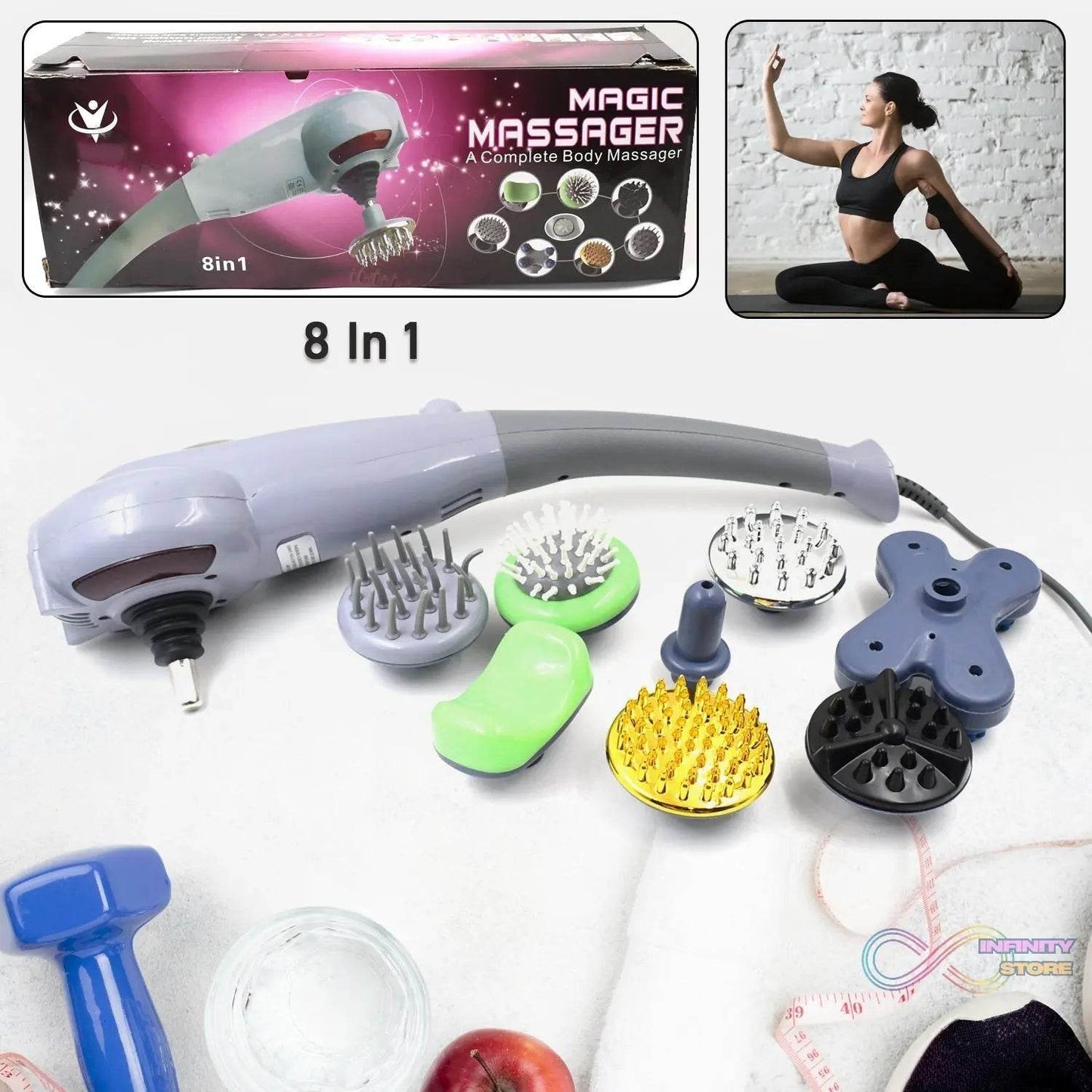 Electric 8 In 1 Full Body Massager, Magic Massager (1 Set) - infinityexculsivestore.com