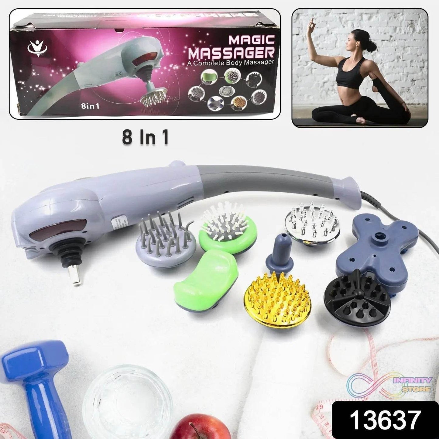 Electric 8 In 1 Full Body Massager, Magic Massager (1 Set) - infinityexculsivestore.com