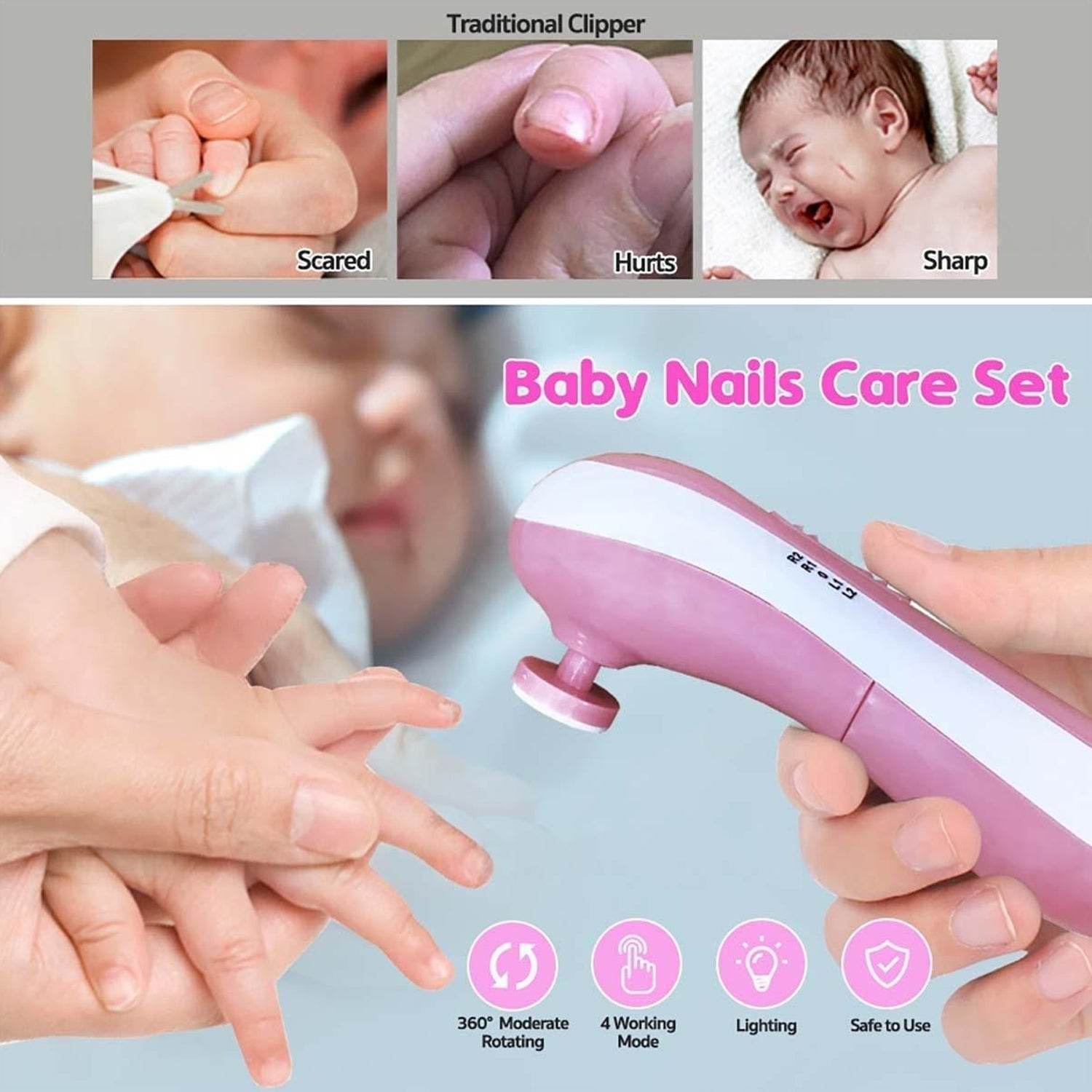Electric Baby Nail Trimmer with Grinding Heads for Newborn Infant and Toddler - infinityexculsivestore.com