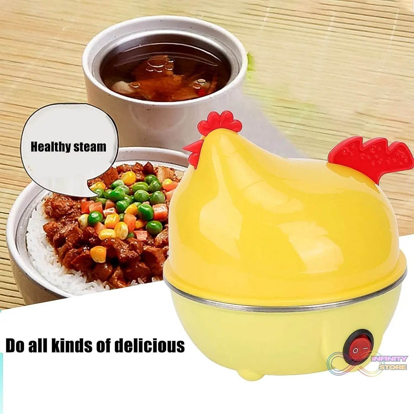 Electric Egg Boiler, Chicken Shaped Egg Kettle / Cooker (1 Pc) - infinityexculsivestore.com
