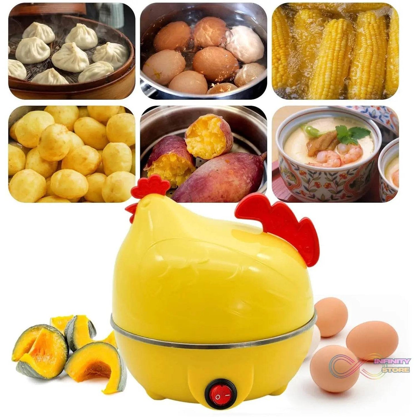 Electric Egg Boiler, Chicken Shaped Egg Kettle / Cooker (1 Pc) - infinityexculsivestore.com