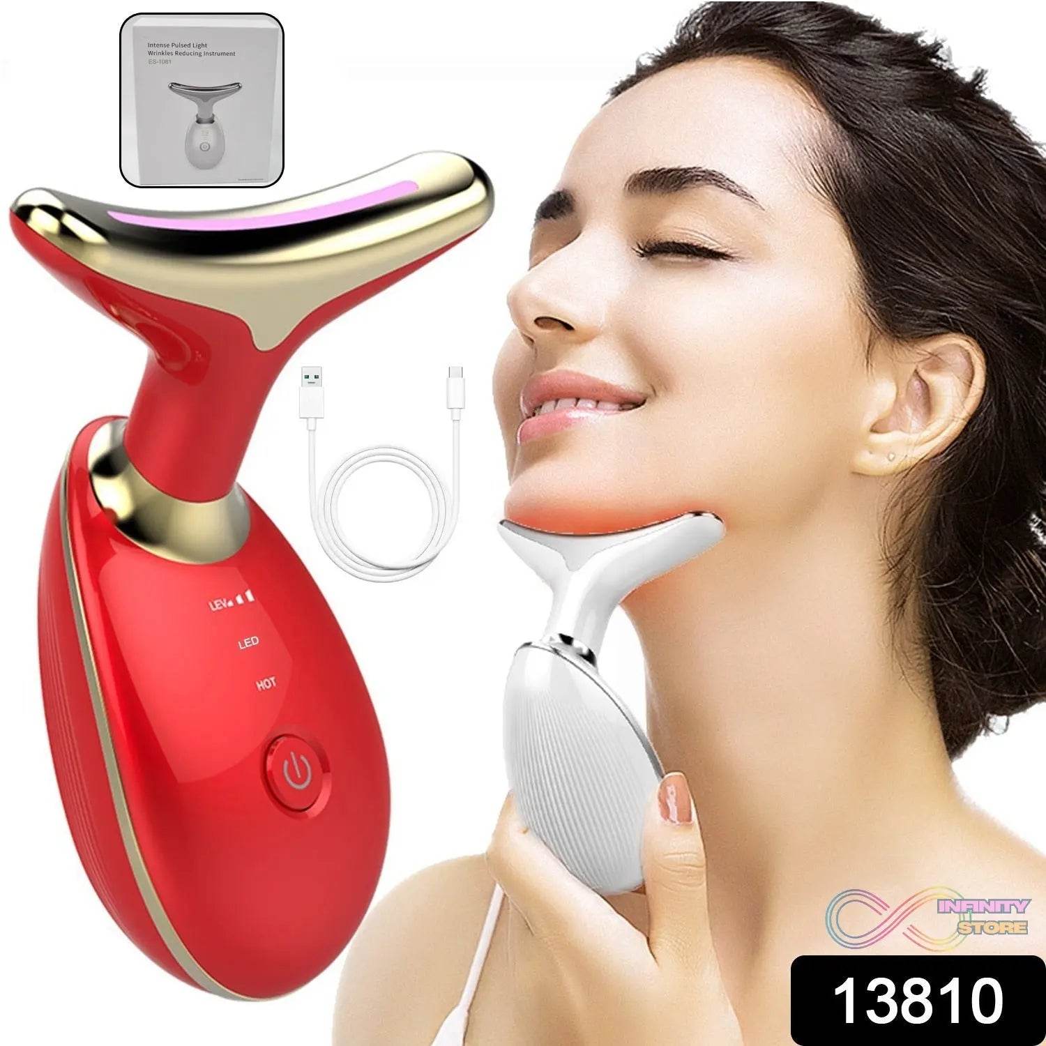 Electric Face Massager Wrinkle Remover LED Photon Face Beauty Device (1 Pc) - infinityexculsivestore.com