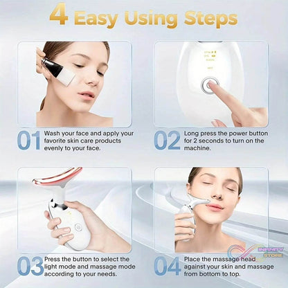Electric Face Massager Wrinkle Remover LED Photon Face Beauty Device (1 Pc) - infinityexculsivestore.com