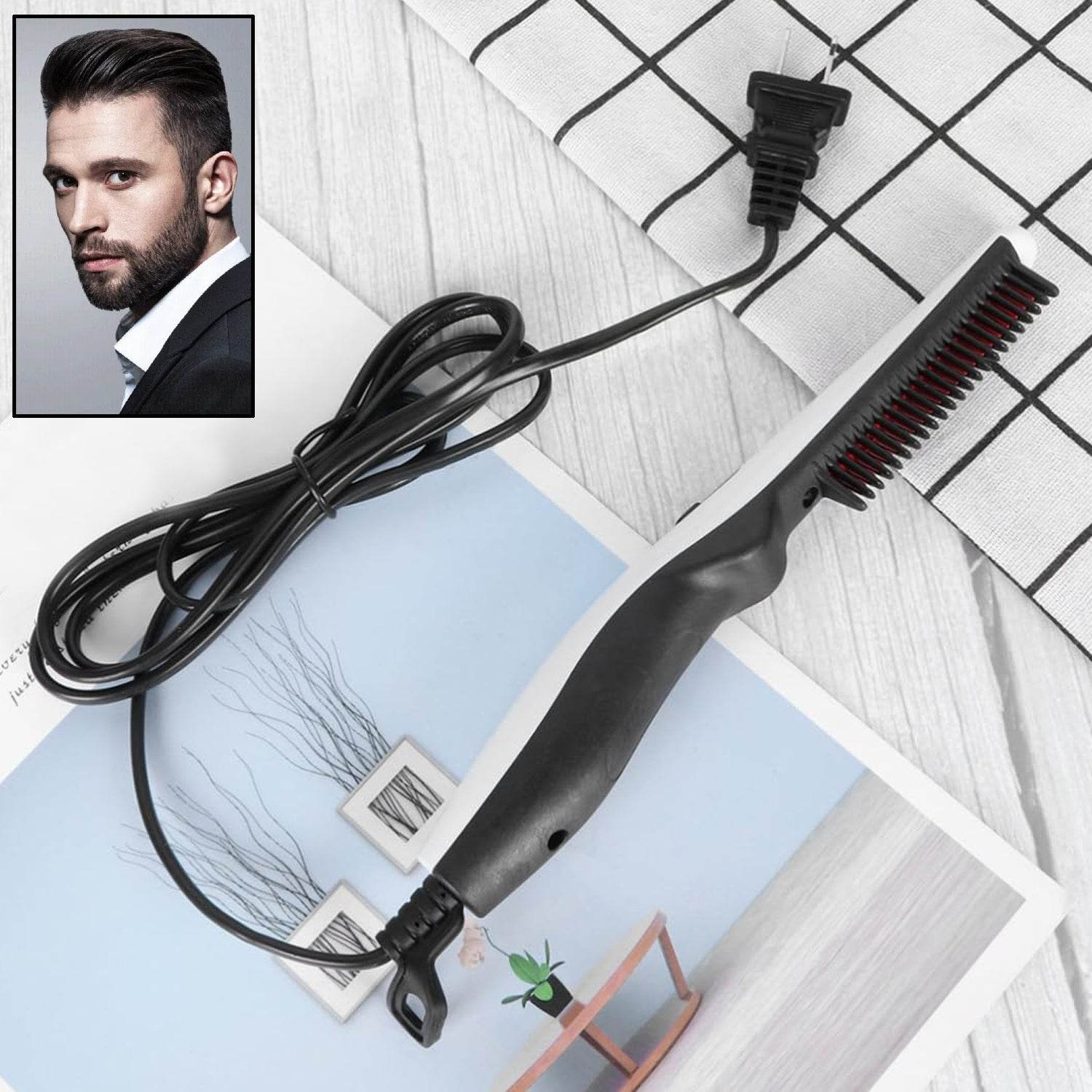 Electric Hair Straightening Comb Portable Straight Beard Comb (1 Pc) - infinityexculsivestore.com