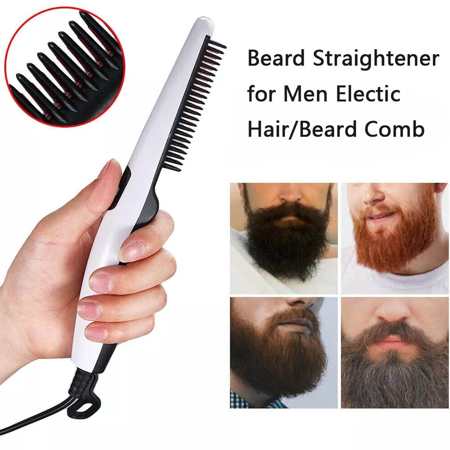 Electric Hair Straightening Comb Portable Straight Beard Comb (1 Pc) - infinityexculsivestore.com