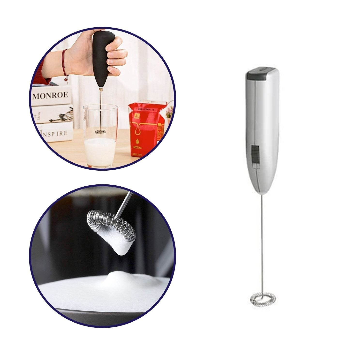 Electric Handheld Milk Wand Mixer Frother For Latte Coffee Hot Milk (Battery Not Included) - infinityexculsivestore.com