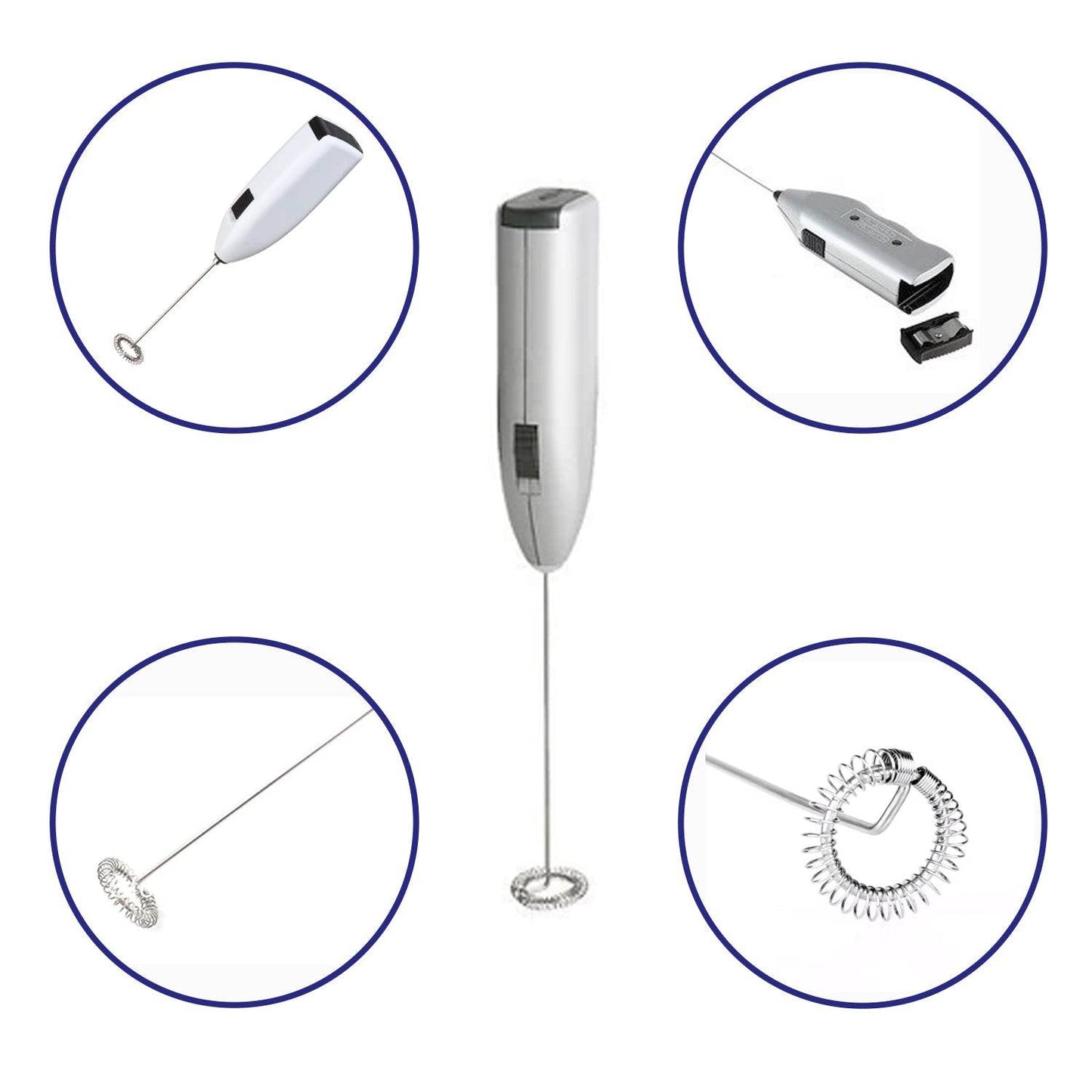 Electric Handheld Milk Wand Mixer Frother For Latte Coffee Hot Milk (Battery Not Included) - infinityexculsivestore.com