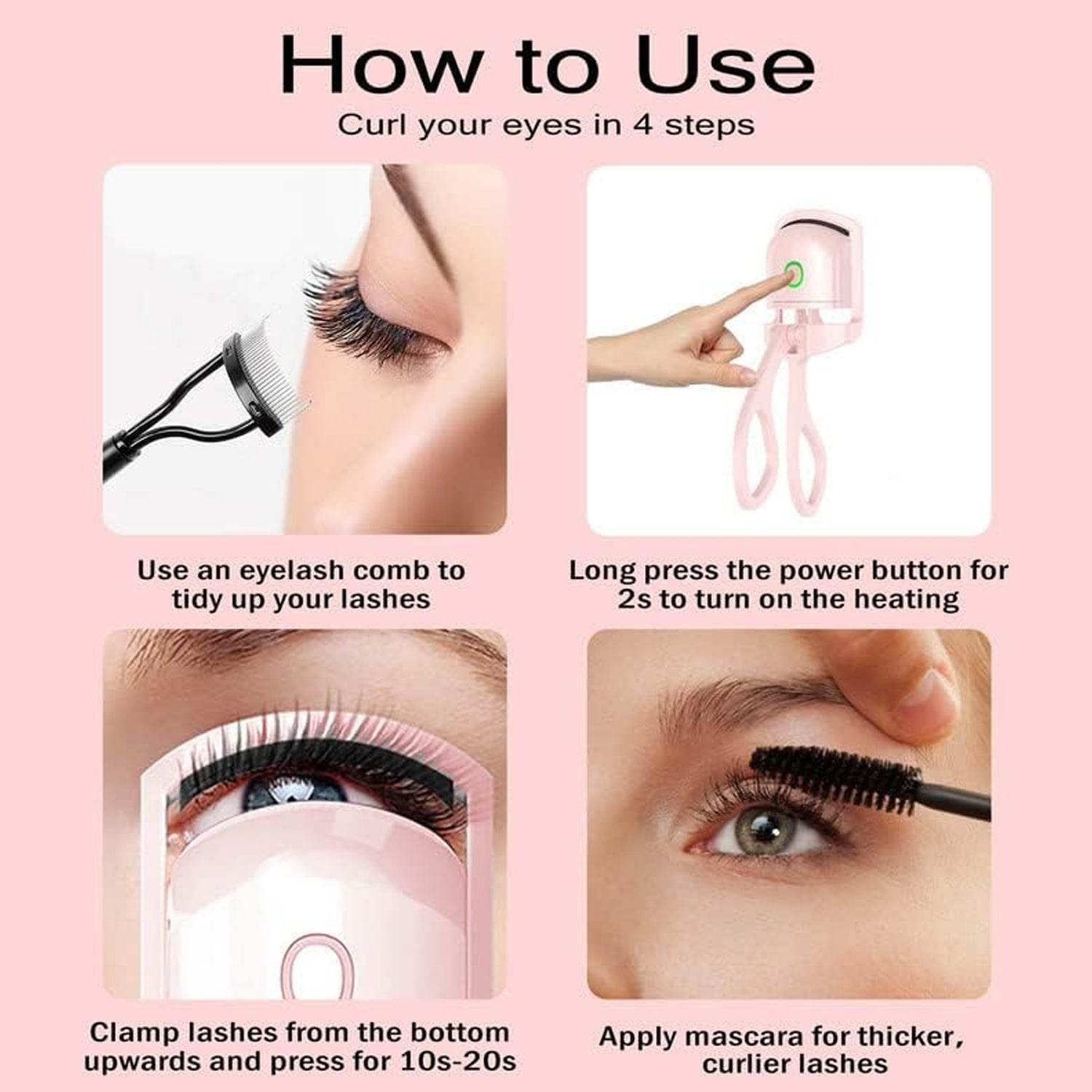 Electric Heated Eyelash Curlers (1 Pc) - infinityexculsivestore.com