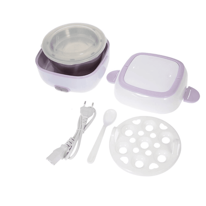 Electric Lunch Box Portable Food Warmer Food Heating Lunch Box Removable Food-Grade Stainless Steel Compartments, 220V 200W, for Car, Truck, office  - infinityexculsivestore.com