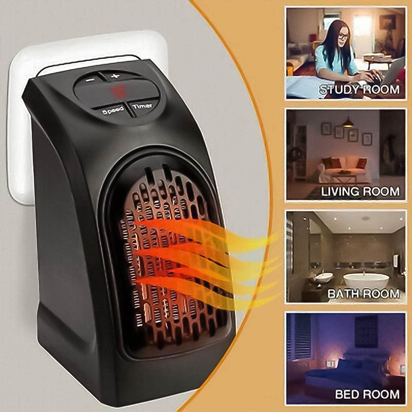 Electric Mini Handy Heater Plug-In Wall (400w) - infinityexculsivestore.com