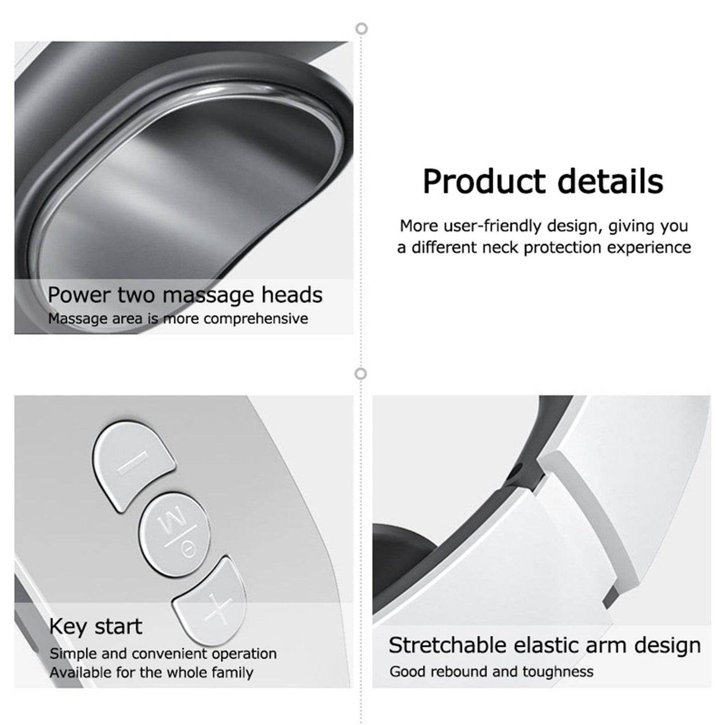 Electric Neck Massager for Deep Tissue Pain Relief Cervical Vertebra Massager - infinityexculsivestore.com